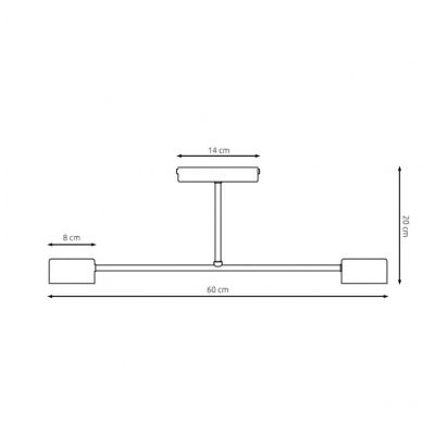 Lampa sufitowa HALO 2 BLACK 2xGX53 max 8W  IP20 (1355/2)
